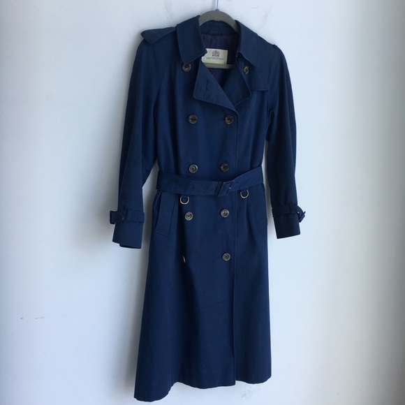❣️FINAL SALE❣️AQUASCUTUM navy trench coat M - Picture 5 of 8